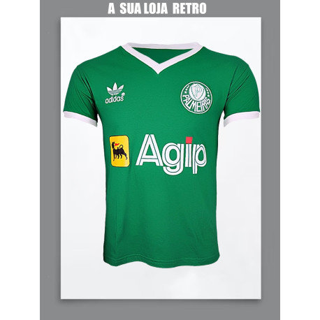 Camisa retrô Palmeiras Agip gola em V