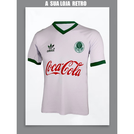 Camisa retrô Palmeiras branca com coca cola