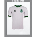 Camisa retrô branca Palmeiras logo 1988.