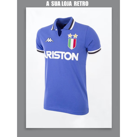 Camisa retrô Juventus azul Ariston 1986 - ITA
