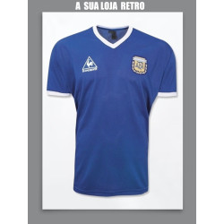 Camisa retrô Argentina azul le Coq away -1986