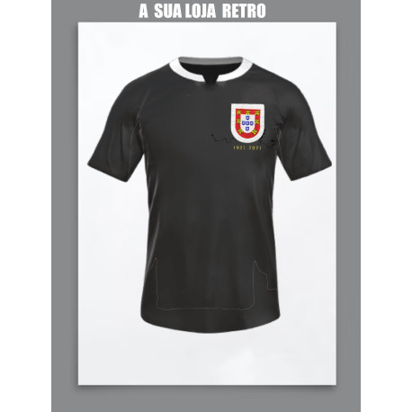 Camisa retrô Portugal preta centenaria - 1921