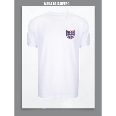 Camisa retrô da Inglaterra branca - 1970