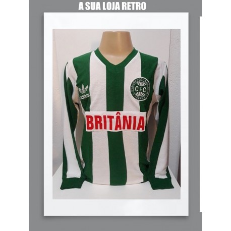 Camisa retro Coritiba 1987 britania manga longa