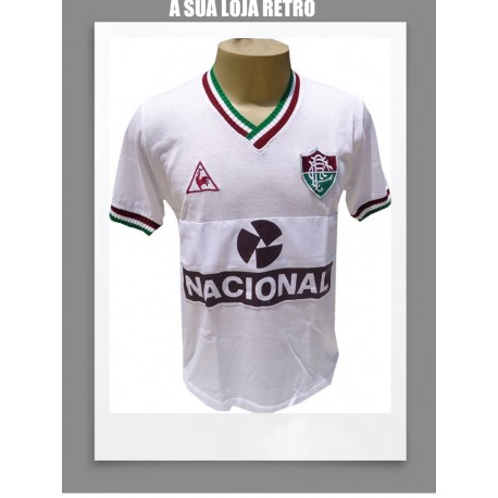 Camisa retro fluminense branca banco nacional