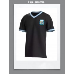 Camisa retrô Argentina preta casual