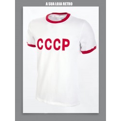 Camisa retrô CCCP gola careca branca - 1960