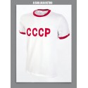 Camisa retrô CCCP gola careca branca - 1960