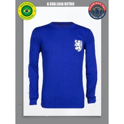 Camisa retrô Holanda goleiro azul ML - 1970