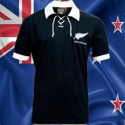 Camisa retrô de rugby All black - cordinha
