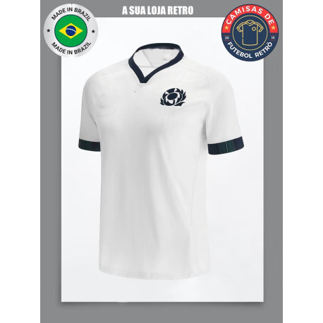 Camisa retrô de rugby Escocia branca 1980