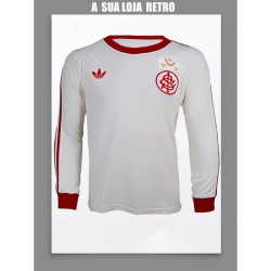 Camisa retrô Internacional logo branca gola redonda ML 1989 .