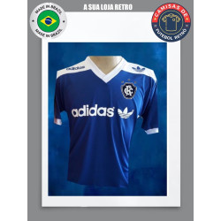 Camisa retrô Clube do Remo treino logo azul - 1986