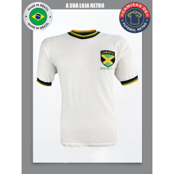 Camisa retrô Jamaica branca reggae boyz