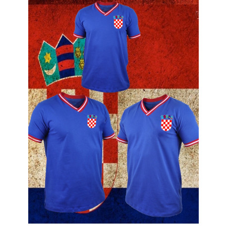 Camisa retrô Croácia azul
