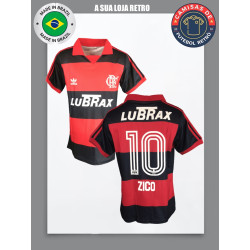 Camisa retrô Flamengo Zico Lubrax 