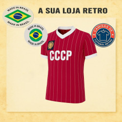 Camisa retrô da CCCP listrada vermelha- 1982