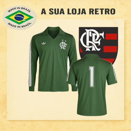 Camisa retrô Flamengo 1981 manga longa