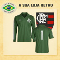 Camisa retrô Flamengo Goleiro Lubrax Verde ML