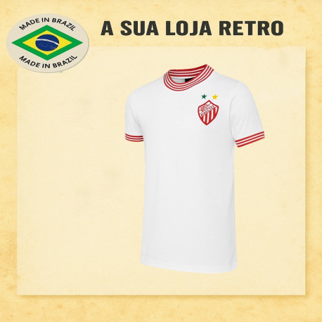 Camisa retrô Villa Nova branca 1970