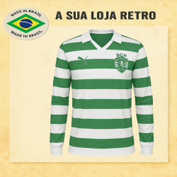 Camisa retrô Sporting Clube de Portugal Listrada ML 2004