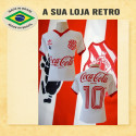 - Camisa retrô Bangu Branca Coca Cola