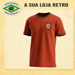 Camisa retrô Portugal Vermelha 1987