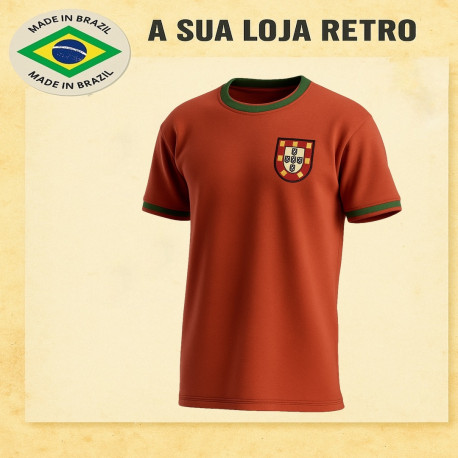 Camisa retrô Portugal Vermelha 1987