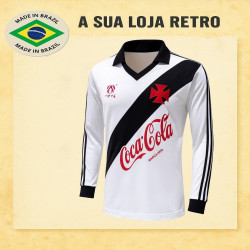 Camisa retrô vasco branca manga longa 1989