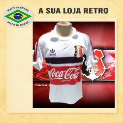 Camisa retro Santa Cruz Futebol Clube branca logo coca cola 1985
