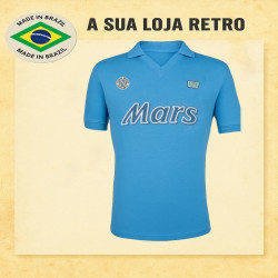 Camisa Retrô Napoli azul Mars preto- ITA