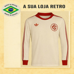 Camisa retrô Internacional logo branca gola redonda ML 1989 .