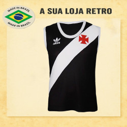 Regata retrô Vasco logo preta