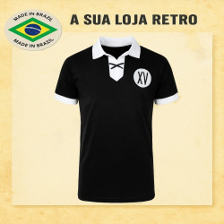 Camisa retrô XV de Piracicaba Preta Cordinha