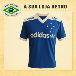 Camisa retrô Cruzeiro azul - 1968 gola em V