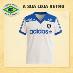 Camisa retrô Clube do Remo treino logo branca - 1986