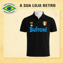 Camisa retro Napoli Preta Buitoni