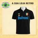 Camisa retro Napoli Preta Buitoni
