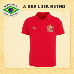 Camisa retrô Espanha le coq 1986