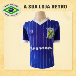 Camisa retrô Santo André Firestone azul 1985