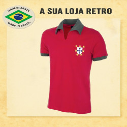 Camisa retrô Portugal vermelha - 1966