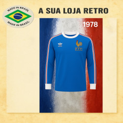 Camisa retrô França azul ML - 1978