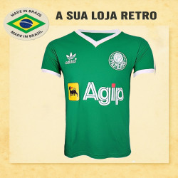 Camisa retrô Palmeiras Agip gola em V