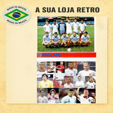 Camisa retrô da Inglaterra branca - 1984