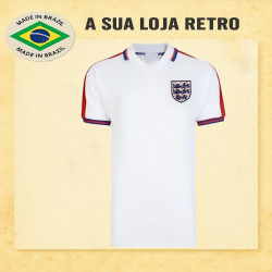 Camisa retrô da Inglaterra branca - 1984