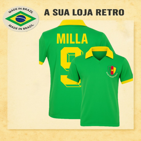 Camisa retrô Roger Milla Camarões -1982