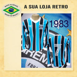 Camisa retrô Grêmio logo manga longa