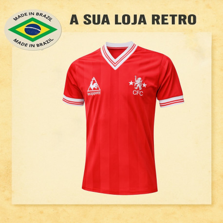 Camisa retro Chelsea vermelha le coq 1985- ENG