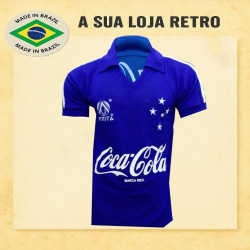 - Camisa retrô Cruzeiro finta azul 1990