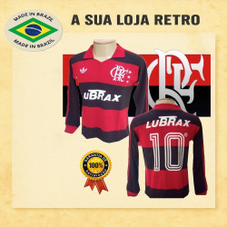 Camisa retrõ Flamengo lubrax manga longa